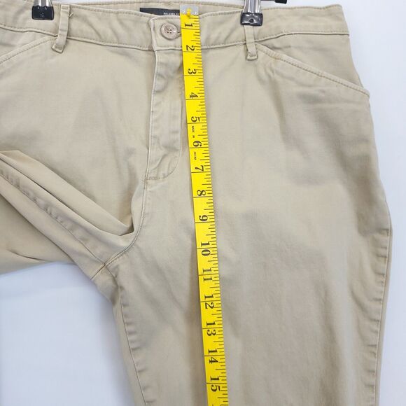 Lee Chino Pants Relax Fit Straight Leg Women 12 Mid Rise Beige Workwear Uniform - Picture 4 of 12